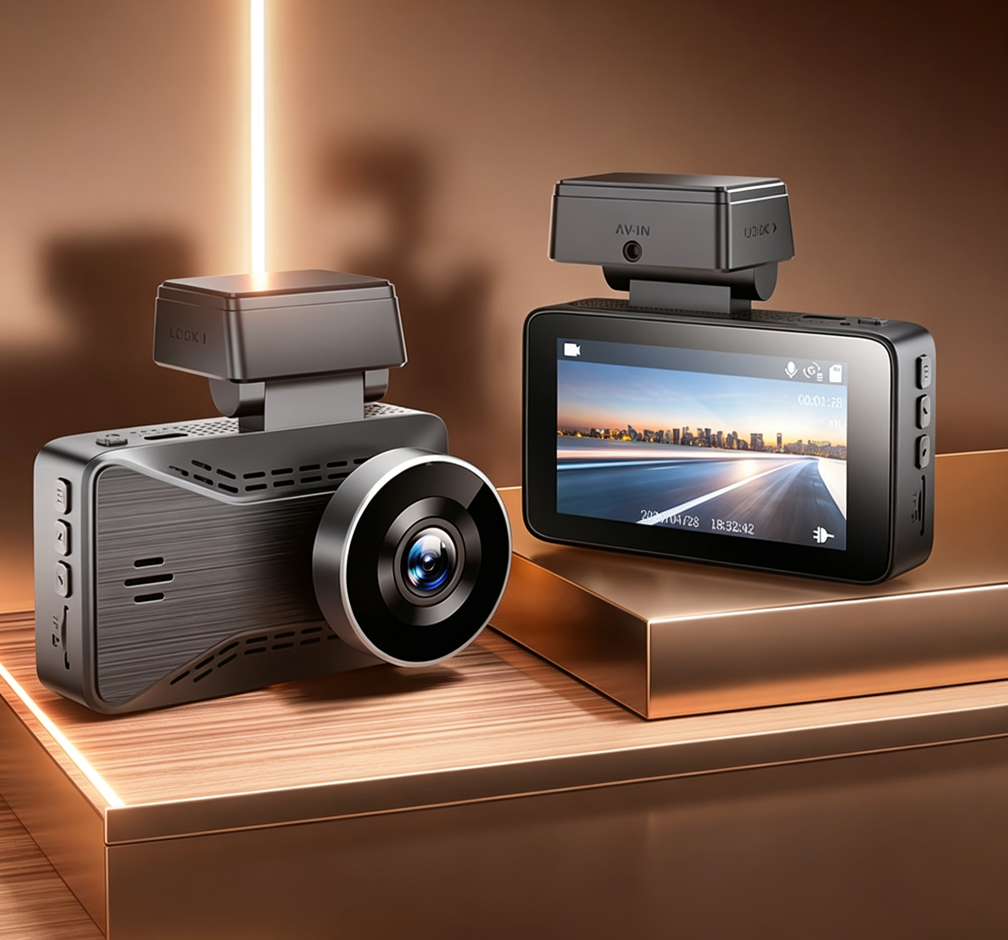 4K Dual Lens Dash Cam with 24H Parking Monitor